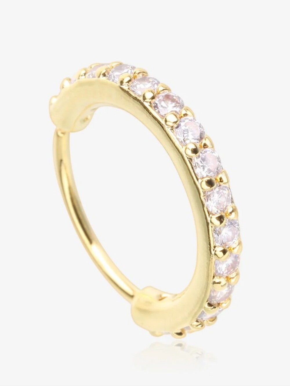 Gold nose ring with rhinestones